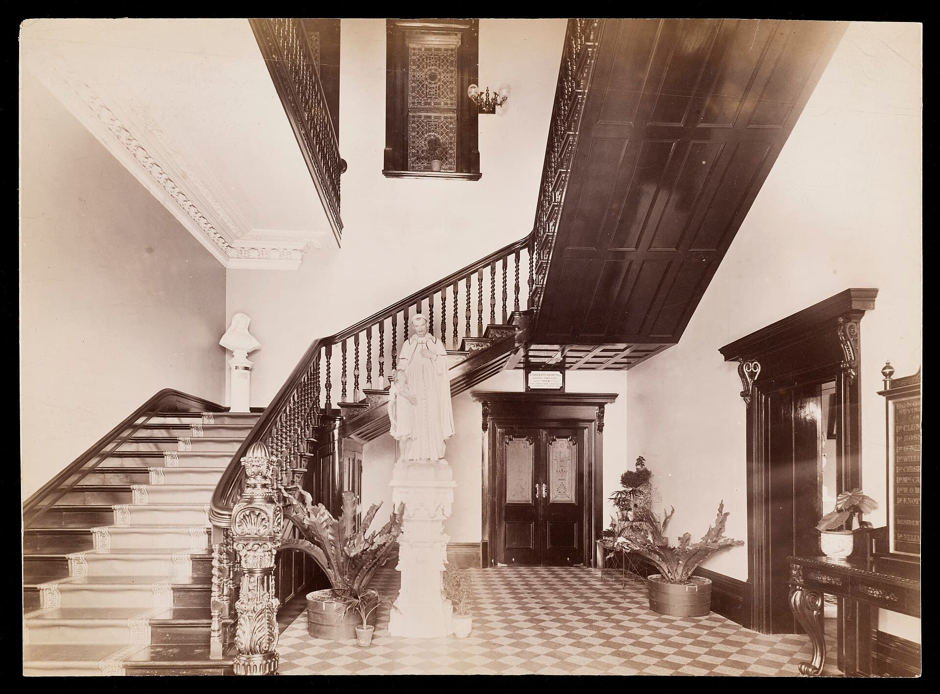 Historic interior staircase and hall of St Vincent's Hospital, Sydney