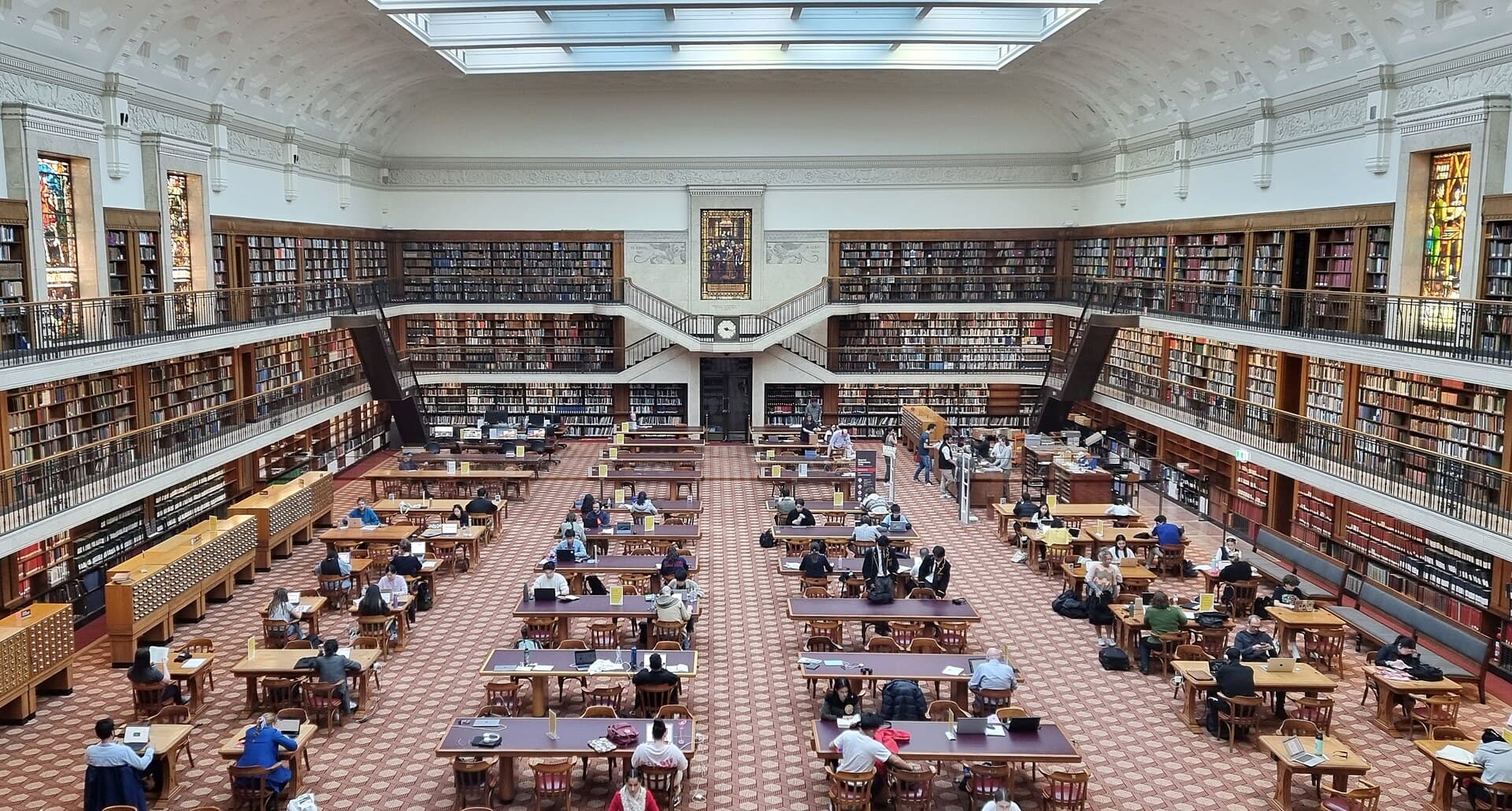 The reading room of the Mitchell Building at the State Library of New South Wales